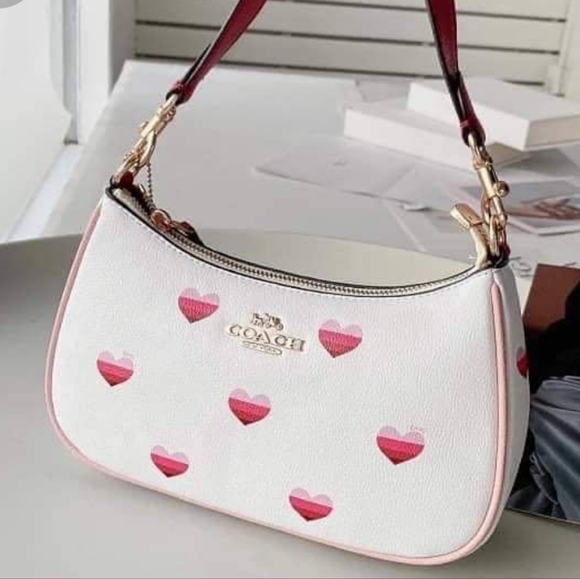 NWT Coach Teri Shoulder Bag With Stripe Heart Print CA251 - Picture 2 of 3